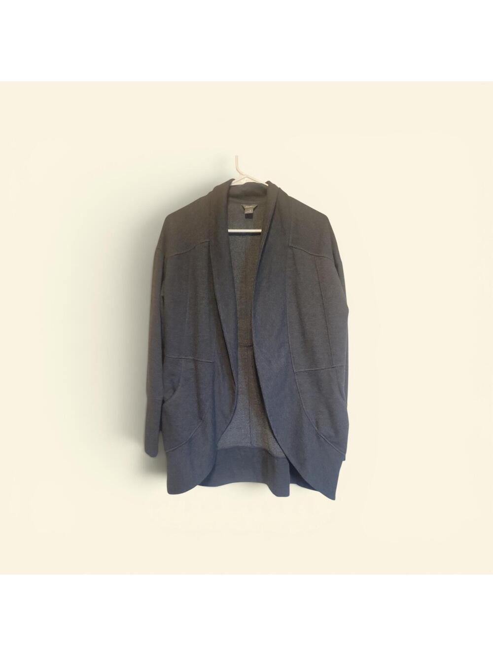 Eddie Bauer Women's Gray Open Front Knit Jacket Size M